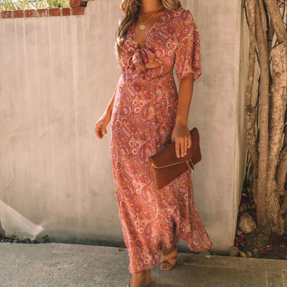 NWT Tie Front Maxi Dress by Vici